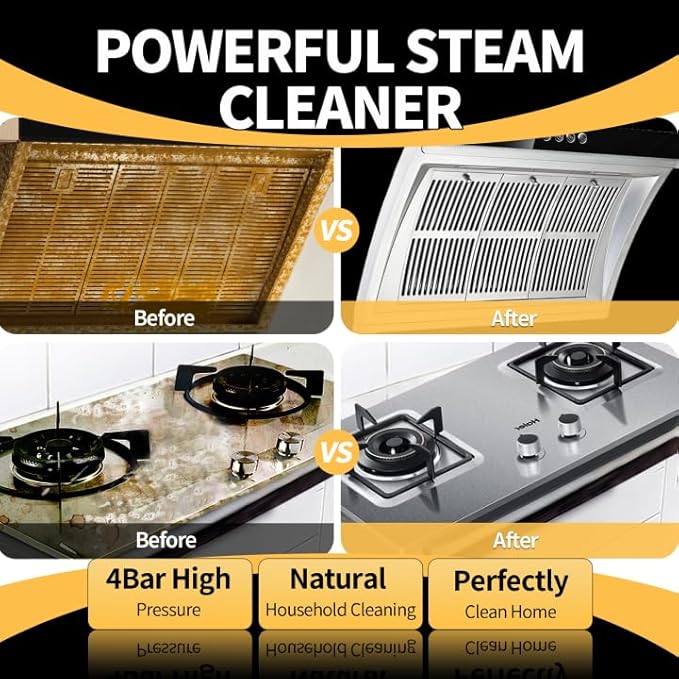 Steam Cleaner, 6 Steam Levels, 42oz Tank & 11 Pieces Accessories, 1500W High-Temperature Steam Cleaner for Home, Handheld Steamer for cleaning Grout,Tile,Kitchen,Bathroom,Car