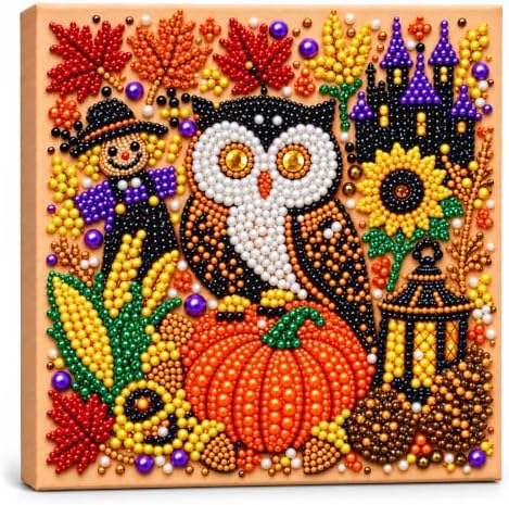 Diamond and Pearl Art Kits for Adults, Halloween Decorations, Framed Decor