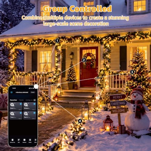 Ollny 500 LED Smart Christmas Cluster Lights, 16.4FT App & Remote Control