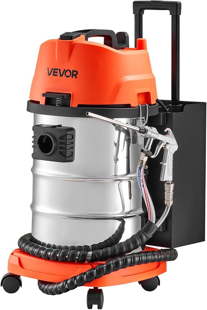 VEVOR Walnut Blaster Kit for Carbon Cleaning, 1200W Sand Blaster with Built-in Vacuum, Extension Nozzle Sandblaster Gun, and 5.5lbs Walnut Shell for Engine Intake Valve Cleaning - 30L | Large Capacity & High-Efficiency Cleaning