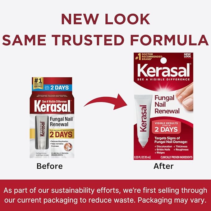 Kerasal Nail Fungus Extra Strength | Restorative Nail Repair for Damaged Nails, 0.33 fl oz (Packaging May Vary) (Pack of 2)