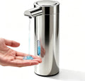Automatic Soap Dispenser, 2-Pack, 12 fl oz, Stainless Steel, Touchless | Liquid Hand Soap Dispenser, Variable Dispense, Rechargeable, No-Drip Spout, For Kitchen and Bathroom (Silver)