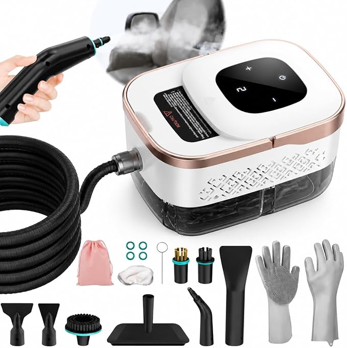 Steam Cleaner, 6 Steam Levels, 42oz Tank & 11 Pieces Accessories, 1500W High-Temperature Steam Cleaner for Home, Handheld Steamer for cleaning Grout,Tile,Kitchen,Bathroom,Car