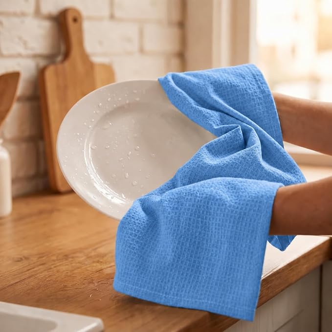 Urban Villa Kitchen Towels Cotton Dish Towels 20”x30” (Set of 6) Sky Blue