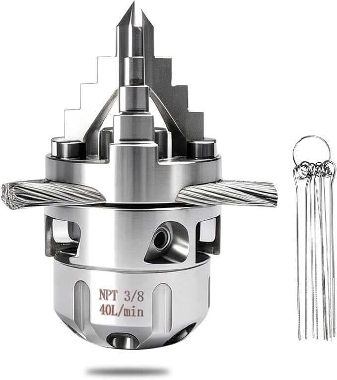 3/8 NPT Sewer Jetter Rotating Nozzle - Cutting Roots, for 2900 psi, 40L/Min (10.57GPM), High Pressure Drain Pipe Wall Cleaning Scraper Head for Pressure Washers