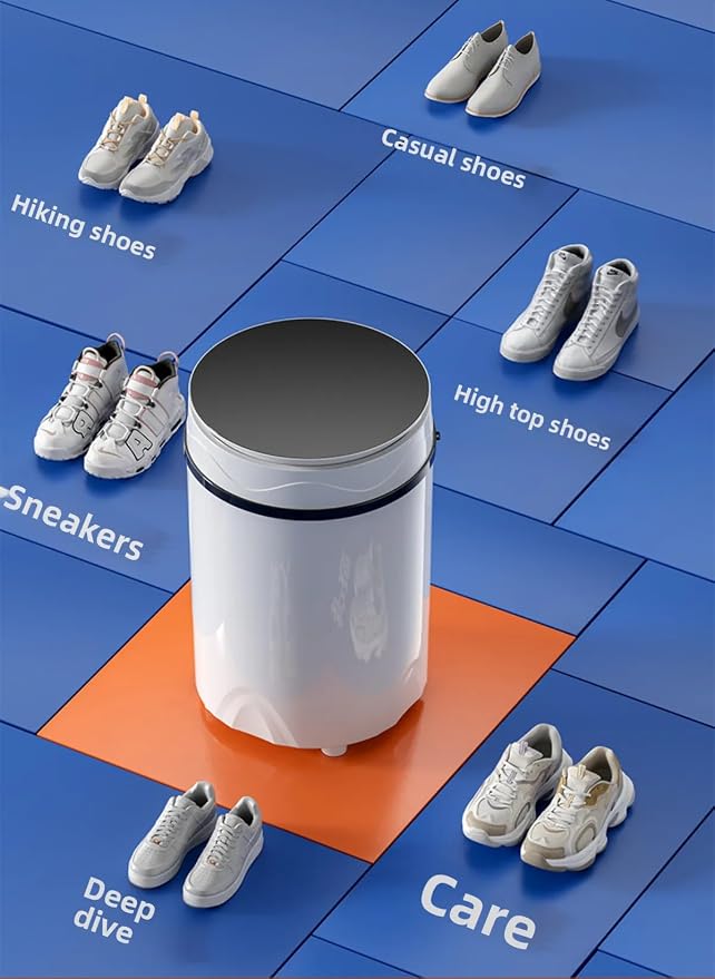 All - Wall Brush Wash & Spin Integrated Shoe Washer, Removable Brush, Shoe & Clothing Dual - Use Lazy Artifact, Automatic Shoe Cleaner Machine for Home/Dormitory (grey,60cm)