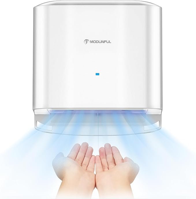 modunful Commercial Hand Dryers for Bathroom: 110V Plug in Hand Dryer, Warm/Cold Dual Airflow, Venue Pure D52327