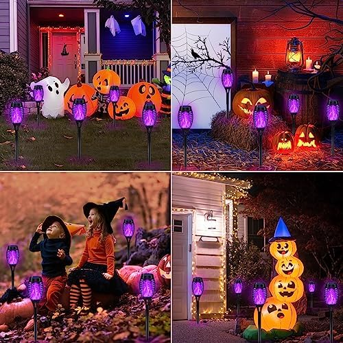 10Pack Purple Solar Halloween Lights for Halloween Decorations Outdoor