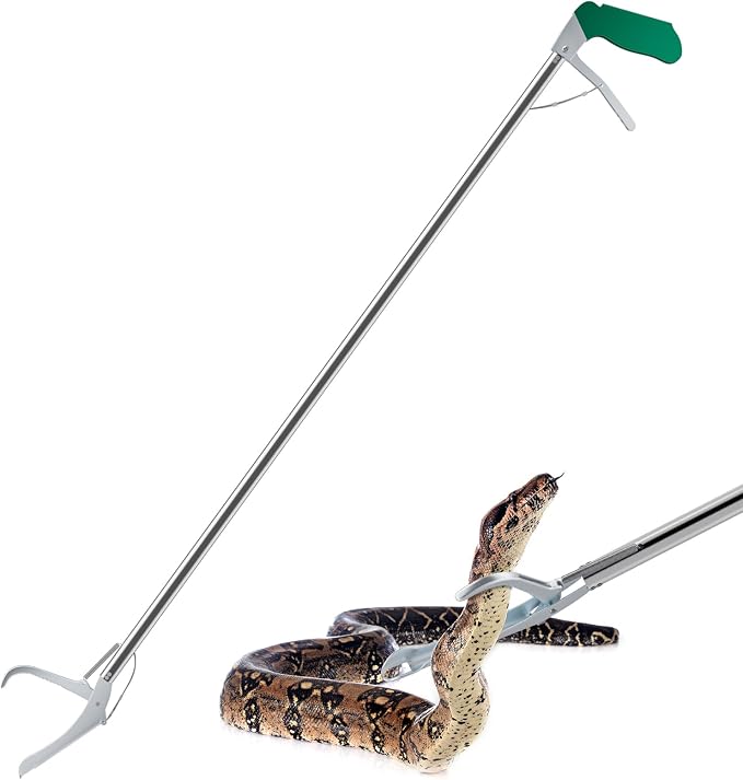60“ Professional Snake Tongs - Extra Long Snake Catcher Tongs Grabber | Wide Jaw Handling Tool for Outdoor, Garden, and Emergency Use