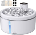 Wireless Cat Water Fountain [with Stainless Steel Tray], 84oz/2.5L Pet Fountain for Cats Inside, Cat Fountain for Drinking