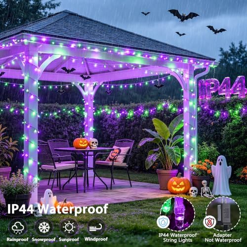 JMEXSUSS 600 LED Purple Green String Lights Plug in Indoor Outdoor