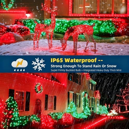 MZD8391 105FT 300LED Christmas Light, Christmas Tree Light, Red Green