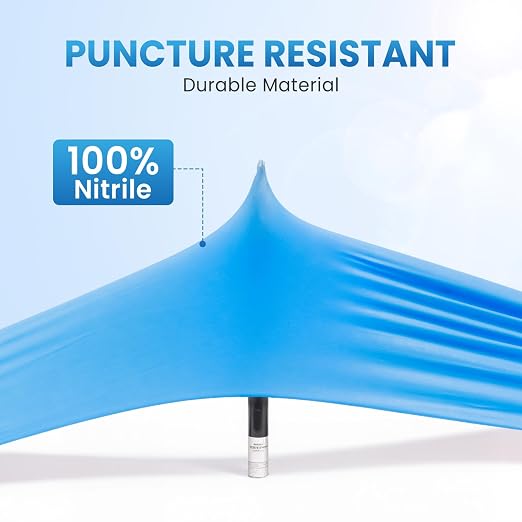Borje Nitrile Exam Gloves Medium, 100 Count Disposable Gloves, Blue | Latex-Free Powder-Free, Food Safe, Cooking, Cleaning
