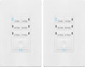 ENERLITES 4-Hour Countdown Timer Switch, 5-10-30-60 Min, 2-4 Hour, for Bathroom Fans, Lights, 120VAC Neutral Wire Required, UL Listed, HET06-W-2PCS, White, 2 Pack