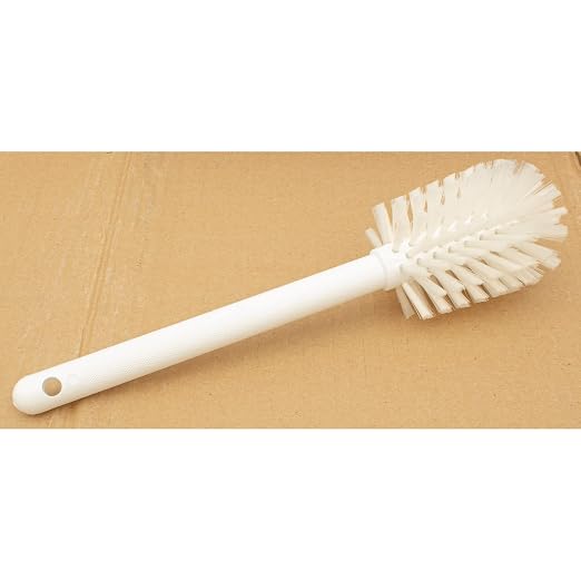 SPARTA Large Water Bottle Brush Ideal for Wide-Mouth Jars, Bottles and Tumblers, Dishwashing Tool with Handle for Home and Commercial Kitchens, Plastic, 12 Inches, White, (Pack of 6)