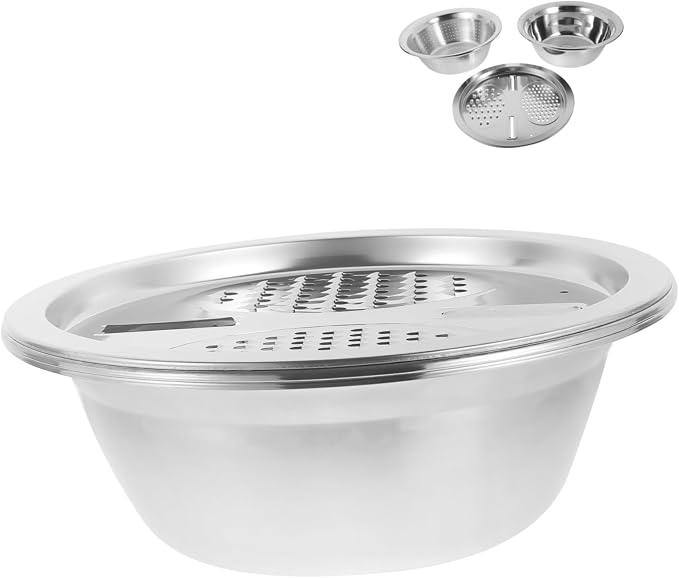 3pcs Stainless Steel Grater Basin Slicer Colander Cutter Dicer Cheese Slicer Vegetable Peeler Fruit Kitchen Tools