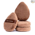 Momo's Workshop Powder Puff 2Pcs Long Fluffy Egg Powder Puff for Powder & Blush