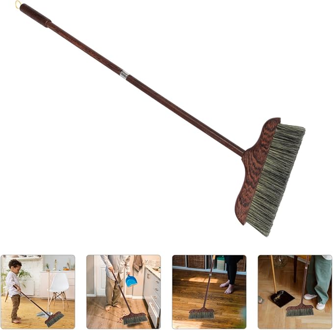 Healifty Handle Soft Bristles Broom for Home Cleaning -Static Floor Wiper for Indoor and Outdoor Use for Pet Hair and Dust Removal and Compact Design