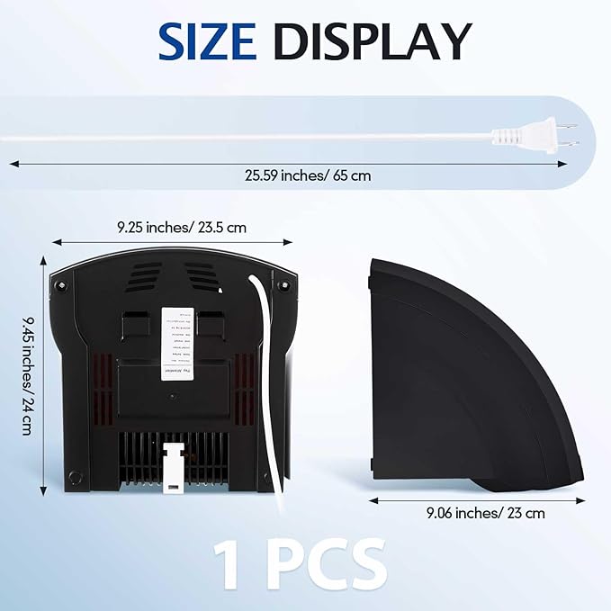 Rossesay 1 Pcs Electric Hand Dryer Commercial Compact Air Wiper Automatic Hand Air Dryer for Dry Machine Wall Business Home Household Restroom Office Mall, 110v,1200W (Black)