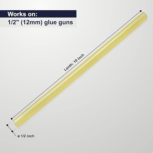 ASA Hot Glue Sticks 7/16" x 10" Full Size, 25lb Box, 472 Ct | Fits standard full-size glue guns. Reliable bond for packaging and woodworking projects. 25 lb bulk box, 472 sticks included.