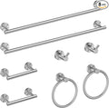 FORIOUS Bathroom Hardware Accessories Set, SUS304 Stainless Steel Towel Bar Set, Modern Towel Racks Holder for Bathroom, Toilet Paper Holder Wall Mounted 8 Pieces(24" Bar, Brushed Nickel, 2 Pack)