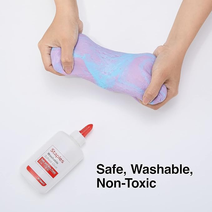 Staples School Glue, 4 oz. Bottles, 48 Pack – Washable Adhesive for Classrooms, Crafts & Projects