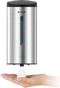 AIKE Automatic Foam Soap Dispenser 25oz for Bathroom,Brushed Steel AK1205FA | Rich Foam and Stainless Steel,No-drill and Screw Wall Mount,5-Level Adjustable and Key for Commercial(Batteries Not Included)
