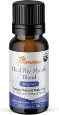 OraWellness Healthy Mouth Blend Organic Tooth Oil, Fluoride Free Rinse | Made in the USA with Essential Oils, Natural Toothpaste & Mouthwash Alternative, Supports Healthy Mouth, Teeth & Gums