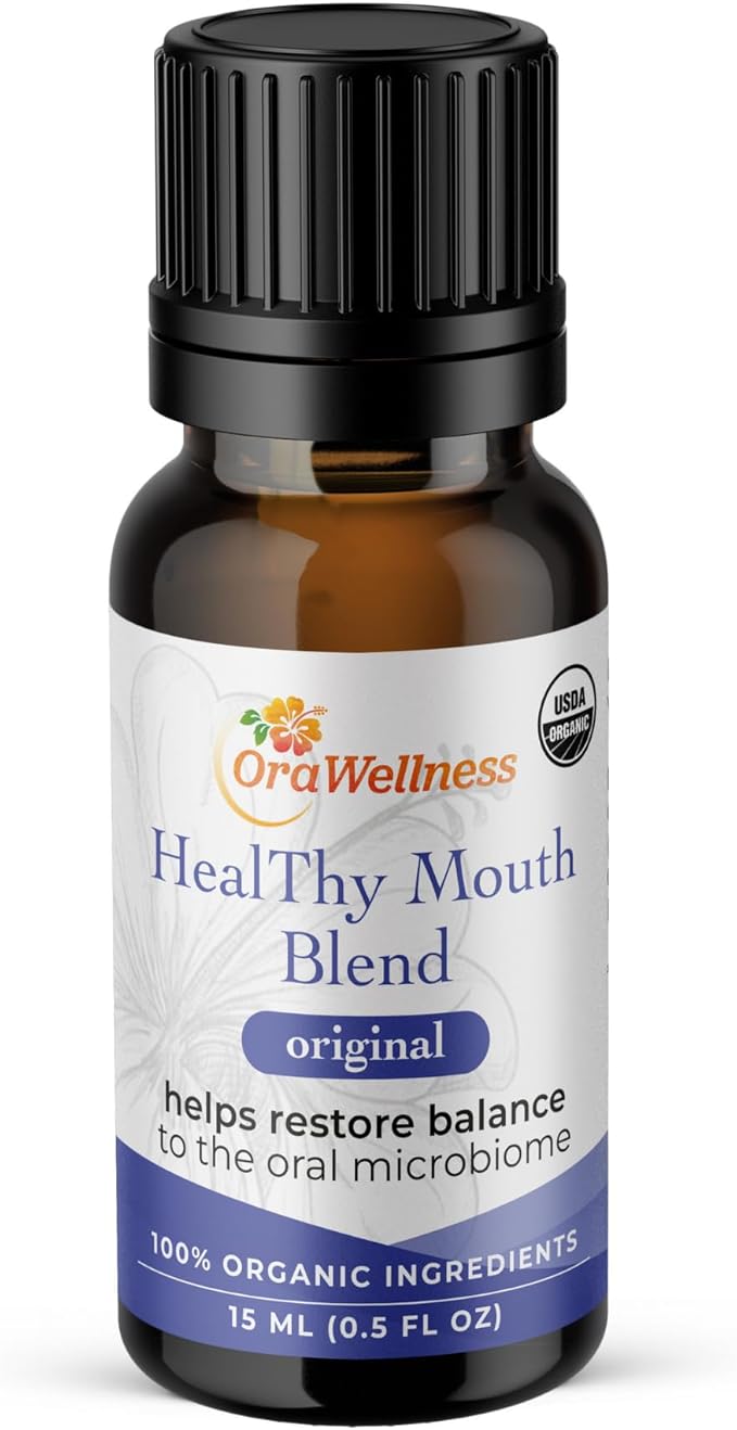 OraWellness Healthy Mouth Blend Organic Tooth Oil, Fluoride Free Rinse | Made in the USA with Essential Oils, Natural Toothpaste & Mouthwash Alternative, Supports Healthy Mouth, Teeth & Gums