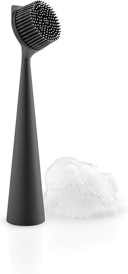EVA SOLO | Dishbrush Silicone | Robust Washing-up Brush with a Practical & Effective Kitchen Scrubber Edge | Multipurpose Cleaning Brush | Danish Design, Functionality & Quality | Black