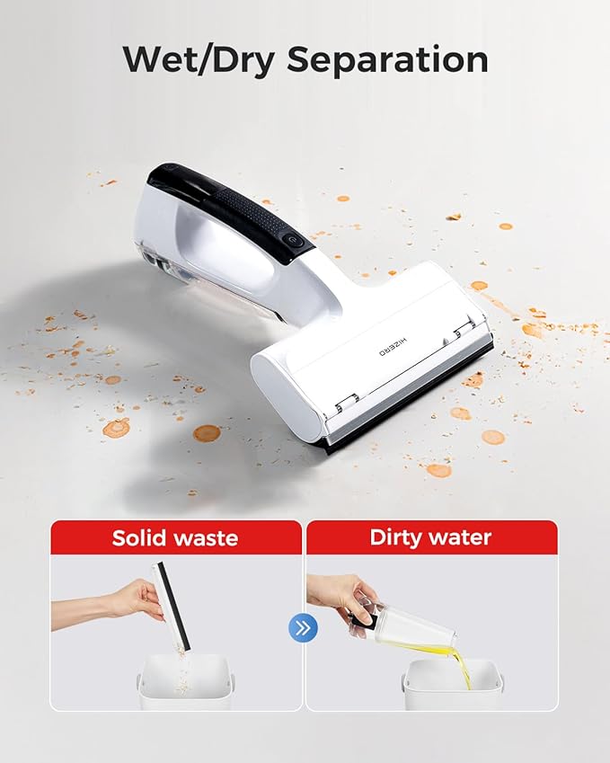 HIZERO H100R Cordless Electric Countertop Cleaner, Handheld Table Cleaner for Kitchen Counters, Dining Tables, Glass, Mirrors and Tiles, Streak-Free Wet Dry Cleaning, 60 Min Runtime