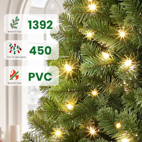 SHareconn 8ft Prelit Artificial Classic Spruce Christmas Tree