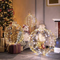 Tangkula 3 Pack Christmas LED Lighted Balls, Metal Twinkling Ornaments
