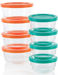 Pyrex Simply Store (8-Pack) Small Glass Food Storage Containers Set, (1 & 2 Cup) Meal Prep Containers With Plastic BPA-Free Lids, Dishwasher & Microwave Safe | Meal prep containers (1 & 2 cup) with BPA-free plastic lids, dishwasher & microwave safe