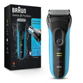Braun Electric Series 3 Razor with Precision Trimmer, Rechargeable, Wet & Dry Foil Shaver for Men, Blue/Black, 4 Piece | Precision Trimmer, Rechargeable, Wet & Dry, Foil Shaver, 4 Piece