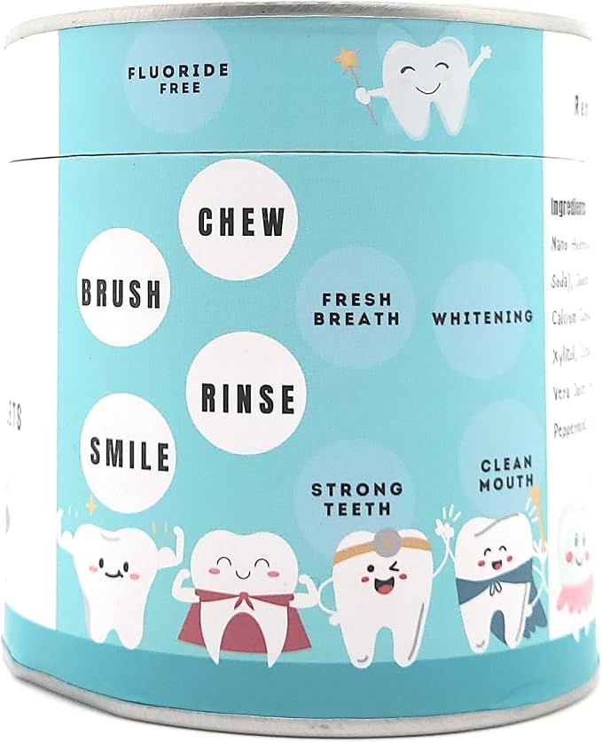 Refill Pack - 365 Toothpaste Tablets - Natural Remineralization & Whitening with Nano Hydroxyapatite - Travel or Daily Use - Fluoride Free (Mint365)