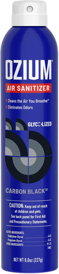 Ozium Air Sanitizer Spray - Room Odor Eliminator for Home, Car, and Office - Carbon Black - 8 oz Can - 1 Pack