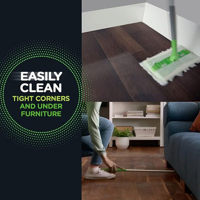Swiffer Sweeper Heavy Duty Cleaning Kit: 2-in-1 Dry and Wet Multi Surface Floor Cleaner, Includes 1 Mop + 40 Heavy Duty Pads + 14 Dry Cloths + 5 Wet Cloths