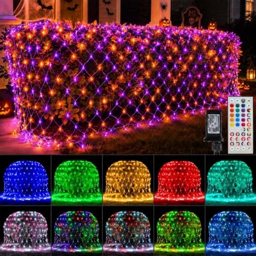 LitHome 12x 12FT Christmas Net Lights Outdoor Connectable, 400 LED