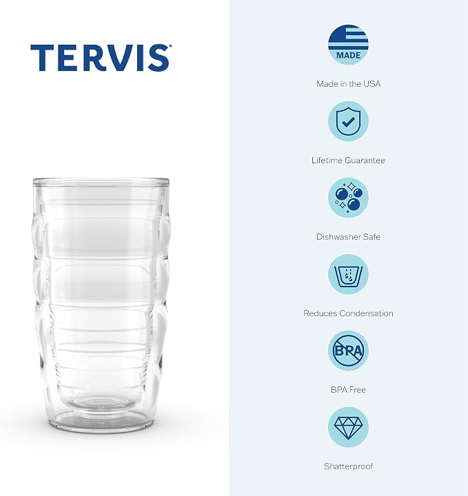 Tervis 10oz Tritan Kid's Cup | Tabletop Collection, Clear | Made in USA, Double-wall Insulated, Shatterproof, BPA-Free, Dishwasher Safe, Fits Most Cupholders, Great to Gift, Set of 4