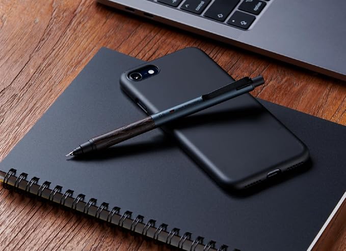 KURUTOGA Mitsubishi Pencil Mechanical Pencil Wood 0.5mm Steel Gray M5KW1P.23 With Original Stylus Ballpoint Touch Pen