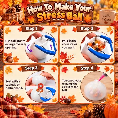 Thanksgiving DIY Stress Ball Making Kit - Fall Squishy Making Kit with Fillers