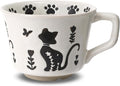 11 oz Ceramic Coffee Mug, Stoneware Teacup with Handle | Small Novelty Unique Cup for Tea Mocha Latte Cappuccino, Microwave Dishwasher Safe (Cat)