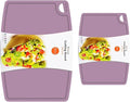 Thick Silicone Cutting Boards for Kitchen Silicone Chopping Boards/Mats Set of 2 Extra Large14.6''x10.43'', Mini 9.1”x7.1” Non-slip Deep Drip Juice Groove, Dishwasher Safe-Plum Purple