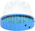 EPN Large Foldable Dog Pool – 0.55MM PVC 2-in-1 Portable Bathtub & Sprinkler