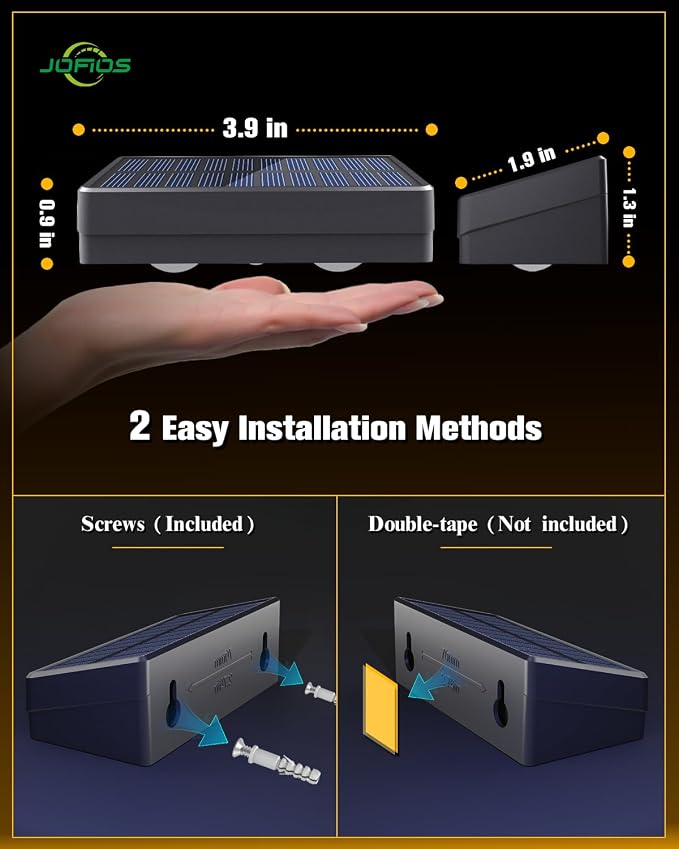 JOFIOS Solar Fence Lights 8 Pack, 50 Lumens Outdoor Fence Solar Lights with 12 Modes RGB Color Glow LED Solar Lights Outdoor Waterproof, Solar Lights for Patio, Backyard, Deck, Fence, Railing.