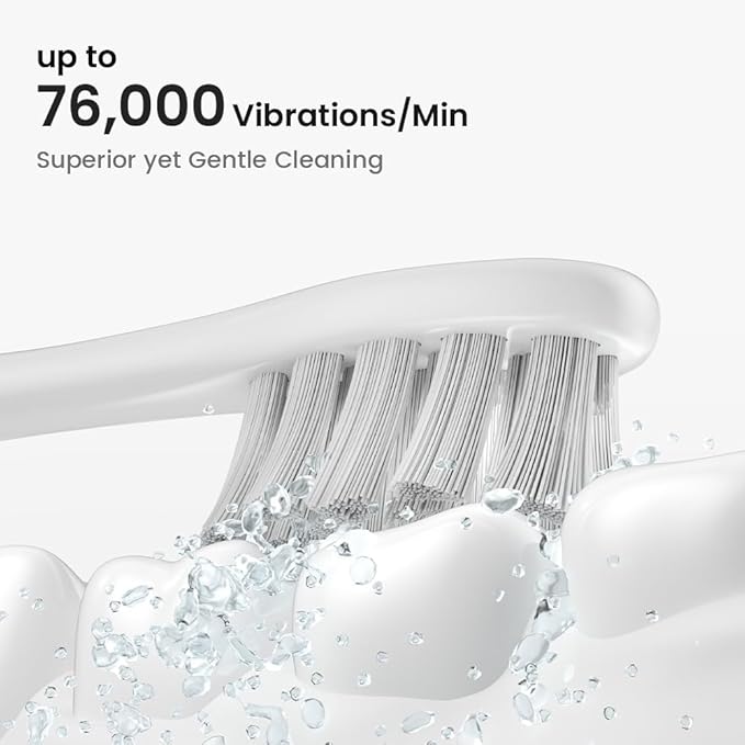 Oclean Electric Toothbrush for Adults, 150 Days Battery Life Electric Toothbrush, USB Rechargeable Sonic Travel Toothbrush with 6 Brush Heads & Travel Case, 5 Modes and Smart Timer