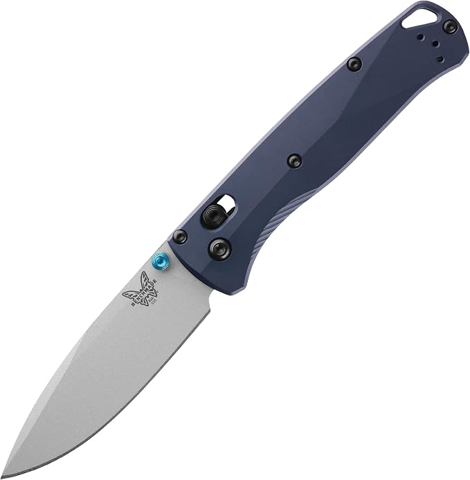 Benchmade Bugout EDC Knife, S90V Steel Blade (535SL-13) | Crater Blue Aluminum handle, Drop-Point blade