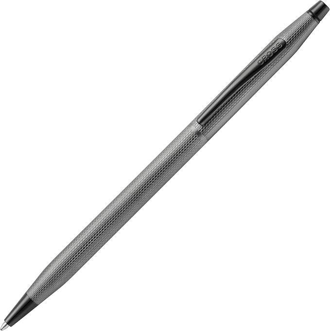Cross Classic Century Slate Gray Engraved Diamond Pattern Ballpoint Pen - Refillable Pen for Effortless Writing - Black Ink - Durable Construction - Premier Distinctive Look - Gift-Ready