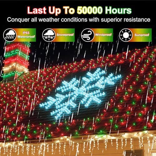 WUXYIYANG 750 LED 240FT Red & Light Green Valentine Lights, 12 Pro Modes